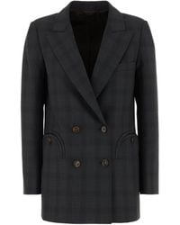 Blazé Milano - Blazé Milano Everyday Double-Breasted Checked Tailored Blazer - Lyst