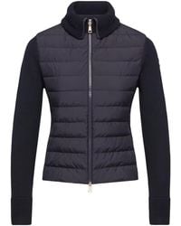 Moncler - Quilted Panel Zip Cardigan - Lyst