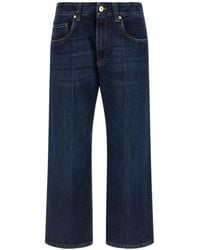 Brunello Cucinelli - Logo Patch Cropped Jeans - Lyst