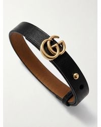 Gucci - Leather Bracelet With Double G - Lyst