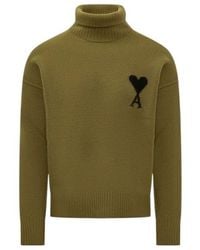 Ami Paris - Ami De Coeur Funnel Knitted Jumper - Lyst
