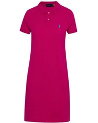 Polo Ralph Lauren - Logo Embroidered Short Sleeved Polo Dress - Lyst