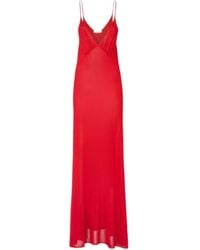 Fendi - Long V-Neck Sleeveless Slip Dress - Lyst