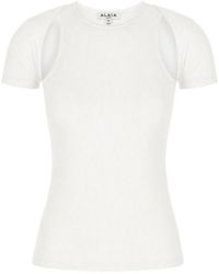 Alaïa - Alaïa Layered Ribbed Jersey T-Shirt - Lyst