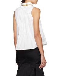 Sacai - Pleated Flared Hem Sleeveless Shirt - Lyst