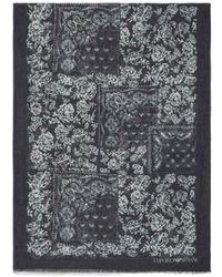 Emporio Armani - Linen Blend Stole With A Bandana Print - Lyst