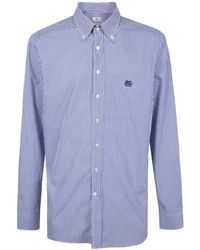 Etro - Pegaso Embroidered Striped Shirt - Lyst