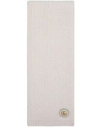 Gucci - Knit Wool Scarf With Double G - Lyst