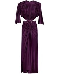 Rabanne - Rabanne Ring-Detailed Ruched Maxi Dress - Lyst