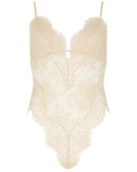 Zimmermann - Illustration Semi-Sheer Lace Bodysuit - Lyst