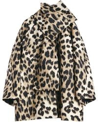 Givenchy - Scarf-Detailed Leopard Jacquard Cocoon Coat - Lyst