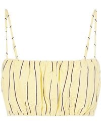STAUD - Fiore Striped Cotton-Blend Top - Lyst