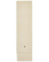 Moncler - Logo Patch Brushed Fringed Scarf - Lyst