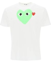 COMME DES GARÇONS PLAY - Comme Des Garçons Play Heart Printed Crewneck T-Shirt - Lyst
