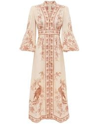 Zimmermann - Indra Plunge Midi Dress - Lyst