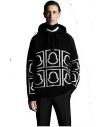Moncler - Logo-Intarsia Knitted Hoodie - Lyst