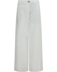 Brunello Cucinelli - Cotton Trousers - Lyst