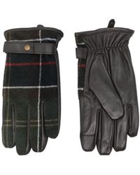 Barbour - Leather-Plaid Gloves - Lyst