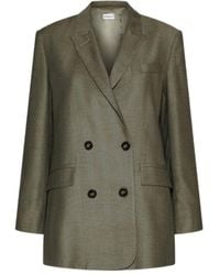 Marella - Double-Breasted Fluid Twill Blazer - Lyst