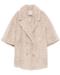 Herno - Double-Breasted Faux-Shearling Jacket - Lyst