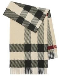 Burberry - Check-Pattern Fringed-Edge Scarf - Lyst