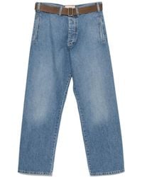 Plan C - Straight-Leg Belted Jeans - Lyst