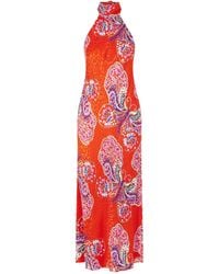 RIXO London - Maura Printed Satin Midi Dress - Lyst