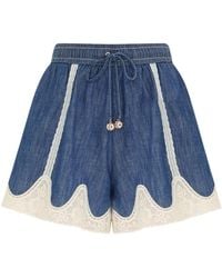 Zimmermann - Awaken Denim Shorts - Lyst