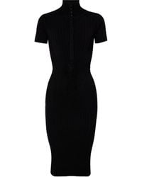 Mugler - Ribbed Knit Dress - Lyst