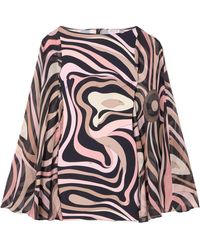 PUCCI - Cape-Effect Printed Silk Crepe De Chine And Stretch-Jersey Mini Dress - Lyst