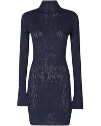 Dondup - Sheer Knit Mini Dress - Lyst
