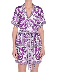 Dolce & Gabbana - Majolica Printed Short-Sleeved Shirt - Lyst