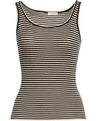 Brunello Cucinelli - Striped Metallic Sleeveless Knit Top - Lyst
