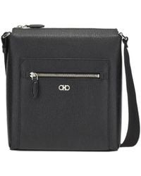 Ferragamo - Gancini Logo Plaque Zipped Messenger Bag - Lyst