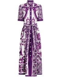 Dolce & Gabbana - 'Maiolica' Print Chemisier Dress - Lyst