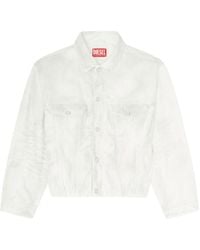 DIESEL - D-Morvi-Fsj1 Elasticated Trucker Denim Jacket - Lyst