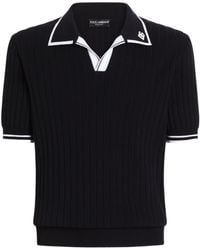 Dolce & Gabbana - Costa Ribbed Knit Polo Shirt - Lyst