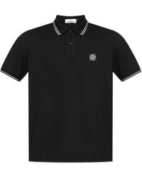 Stone Island - Logo Patch Short Sleeved Polo Shirt - Lyst