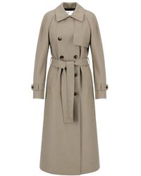 Harris Wharf London - Long Raglan Trench Coat - Lyst