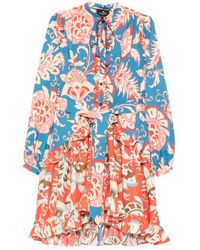 Etro - Floral Ruffled Mini Dress - Lyst