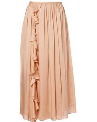 Ulla Johnson - Zena Ruffled Silk Chiffon Midi Skirt - Lyst