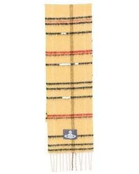 Vivienne Westwood - Check-Pattern Fringed Scarf - Lyst