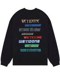 we11done - Logo-Print Cotton Sweatshirt - Lyst
