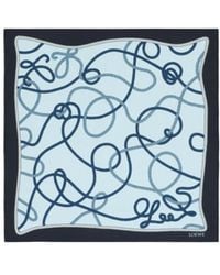 Loewe - Rope Print Silk Scarf - Lyst