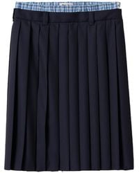 Miu Miu - Pleated Batavia Midi-Skirt - Lyst