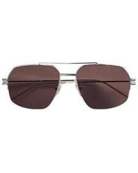 Bottega Veneta - Eyewear Aviator Frame Sunglasses - Lyst