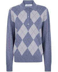Rohe - Ballantyne Argyle Ribbed Polo Top - Lyst