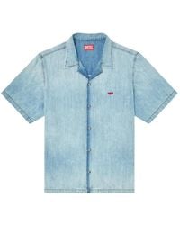 DIESEL - Logo-Embroidered Short-Sleeve Shirt - Lyst