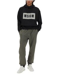 MSGM - Logo Printed Drawstring Hoodie - Lyst