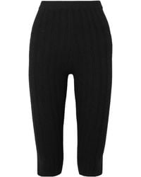 The Elder Statesman - Diana Ribbed Cashmere Cropped Leggings - Lyst
